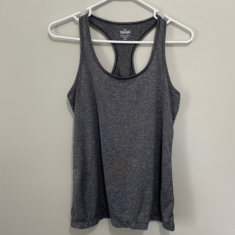 Spalding workout racerback tank marled grey Medium